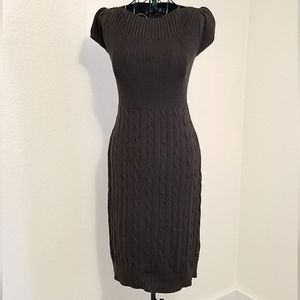 Ralph Lauren Midi Sweater Dress, Boat Neck, Cap Sleeves XS